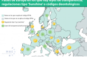 Países de Europa en los que hay leyes de transparencia, regulaciones tipo ‘Sunshine’ o códigos deontológicos