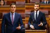 Pedro Sánchez, presidente del Gobierno, y Pablo Casado, presidente del PP