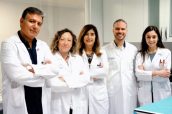 Imagen de los promotores del proyecto Pharmasuite del Complejo Hospitalario Universitario de Pontevedra, distinguido en la primera edición de los premios de la SEFH y Rovi.