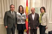 Imagen de la Reunión de Antonio Alarcó (PP), con los representantes de la POP.