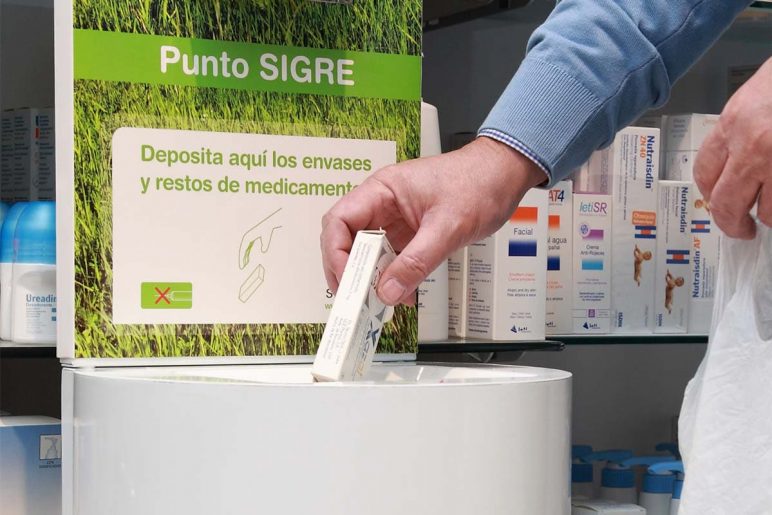 Imagen de un punto Sigre en una farmacia.