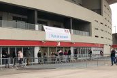 Punto de vacunacion masivo en el Wanda Metropolitano de Madrid.