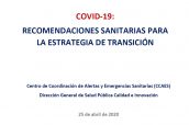 Recomendaciones sanitarias para la estrategia de transición