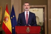 Felipe VI, durante su mensaje por la crisis del coronavirus.