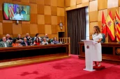 La alcaldesa durante su intervención en el Debate del estado de la Ciudad.