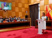 La alcaldesa durante su intervención en el Debate del estado de la Ciudad.