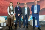 Alicia Herrero, vocal de Hospitales en funciones del COFM
Madrid (COFM), Alberto Carazo, farmacéutico y socio de las consultorías Inntegrapharma y Konexio Biotech; Vicente Colomer, secretario del Consell Valenciano de Colegios de Farmacéuticos y Mario García Gil,  gerente del Hospital Universitario Príncipe de Asturias y presidente de la SMFH.