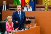 Antonio Sanz, durante su intervención en el Parlamento andaluz