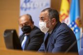 El consejero de Sanidad, Julio García Comesaña, interviene en acto de clausura de Jornada Galicia frente el coronavirus.