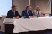 De izquierda a derecha, Juan Antonio Marqués, Juan José Pedreño y José Francisco Sedes, durante la inauguración de la jornada.