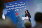 La presidenta de la Comunidad de Madrid, Isabel Díaz Ayuso, durante la presentación del nuevo centro.