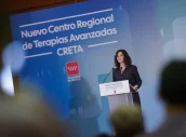 La presidenta de la Comunidad de Madrid, Isabel Díaz Ayuso, durante la presentación del nuevo centro.