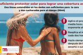 Imagen de la Aemps, sobre los consejos para una adecuada protección solar.