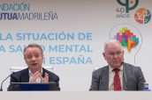 Nel González Zapico, presidente de la Confederación Salud Mental España y Lorenzo Cooklin, director general de la Fundación Mutua Madrileña.