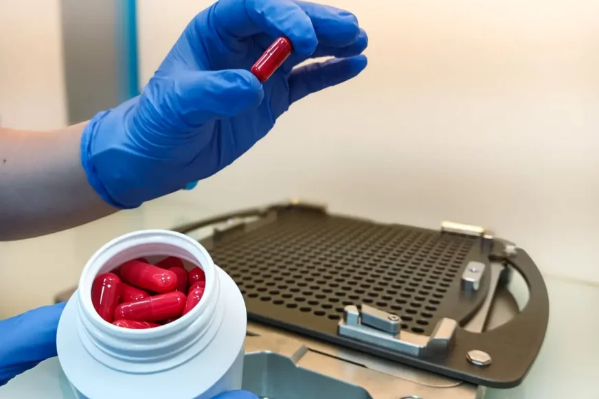 uno de los botes de las cápsulas fabricadas por el Servicio de Farmacia Hospitalaria del HUVM